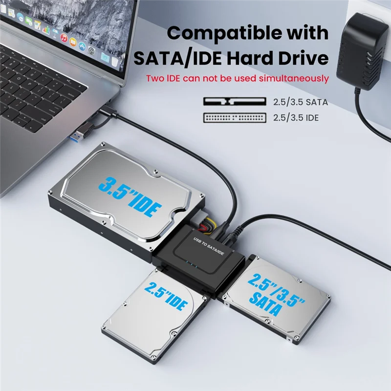 Адаптер USB к SATA/IDE Кабель-адаптер жесткого диска USB SATA для твердотельного диска SATA 2,5 дюйма и 3,5 дюйма
Адаптер USB к SATA/IDE Кабель-адаптер жесткого диска USB SATA для твердотельного диска SATA 2,5 дюйма и 3,5 дюйма