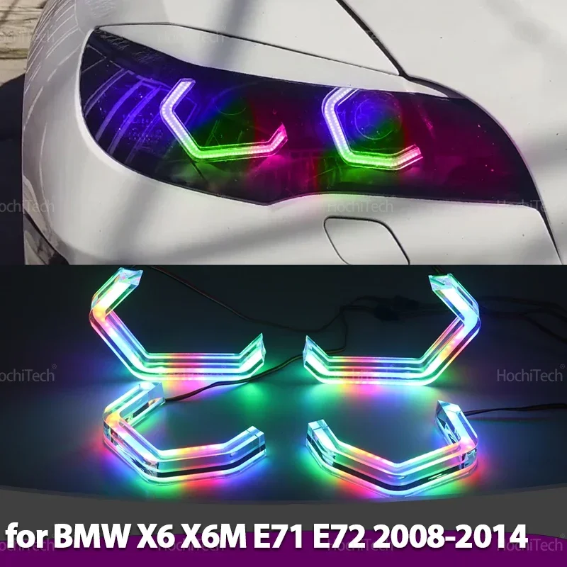 For BMW X6 X6M E71 E72 2008-2014 Dynamic M4 Style RGB Light Rings App control DRL LED Angel Eyes Kit with turn signal
For BMW X6 X6M E71 E72 2008-2014 Dynamic M4 Style RGB Light Rings App control DRL LED Angel Eyes Kit with turn signal