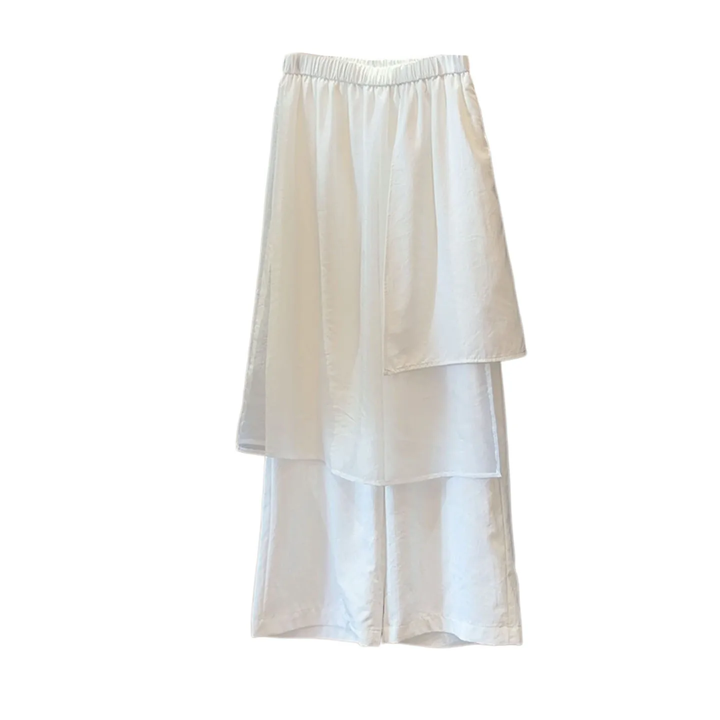 Fashion irregular mesh stitching fake two-piece casual pants women's summer high-waisted versatile eight-point culottes
Fashion irregular mesh stitching fake two-piece casual pants women's summer high-waisted versatile eight-point culottes