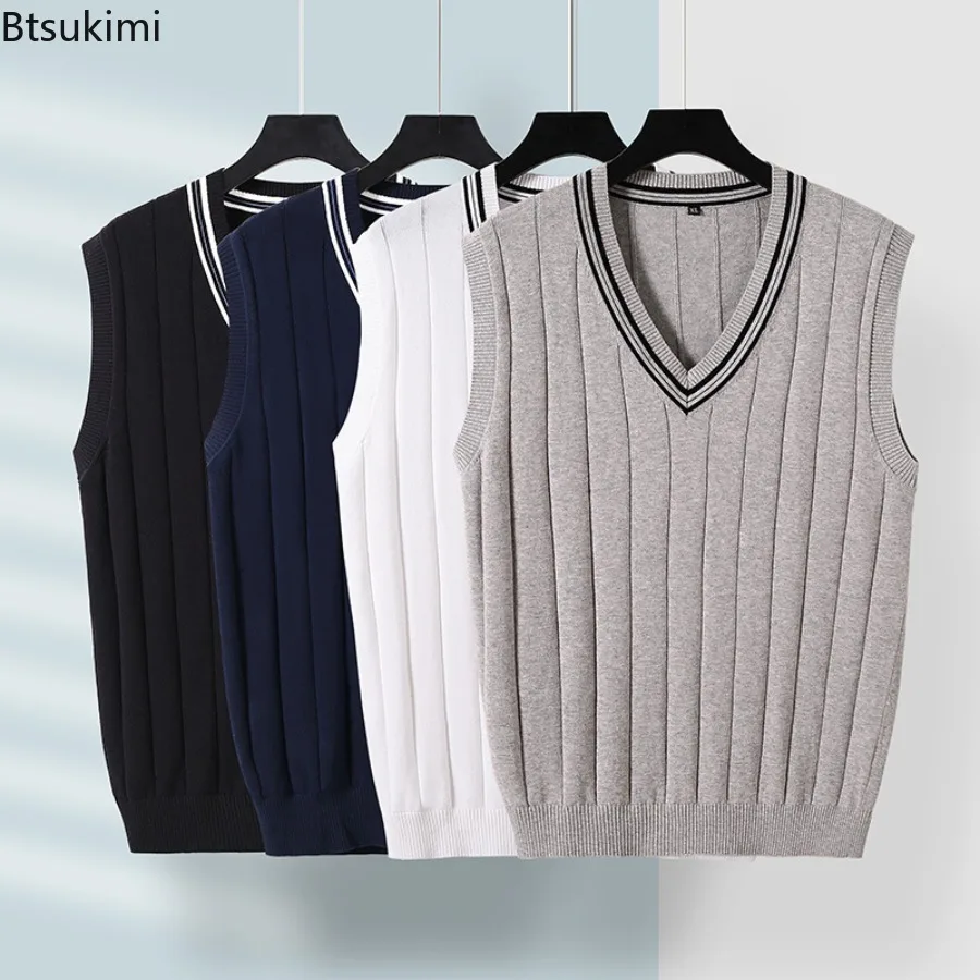 2025 Autumn Winter New Men's Sweater Vest Slim Fit Pure Cotton Sleeveless V-neck Knitted Vest Fashionable Solid Knitted Pullover
2025 Autumn Winter New Men's Sweater Vest Slim Fit Pure Cotton Sleeveless V-neck Knitted Vest Fashionable Solid Knitted Pullover