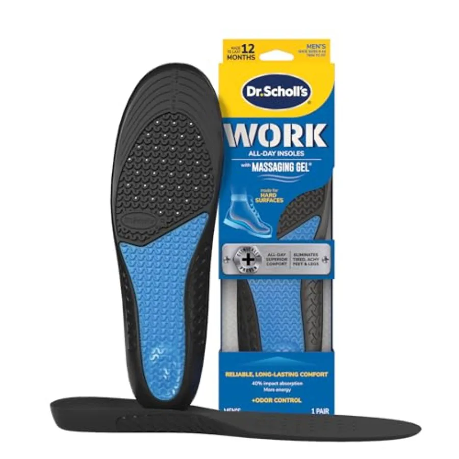 Dr. Scholl's Work All-Day Superior Comfort Insoles with Massaging Gel, Men,,Trim to Fit
Dr. Scholl's Work All-Day Superior Comfort Insoles with Massaging Gel, Men,,Trim to Fit