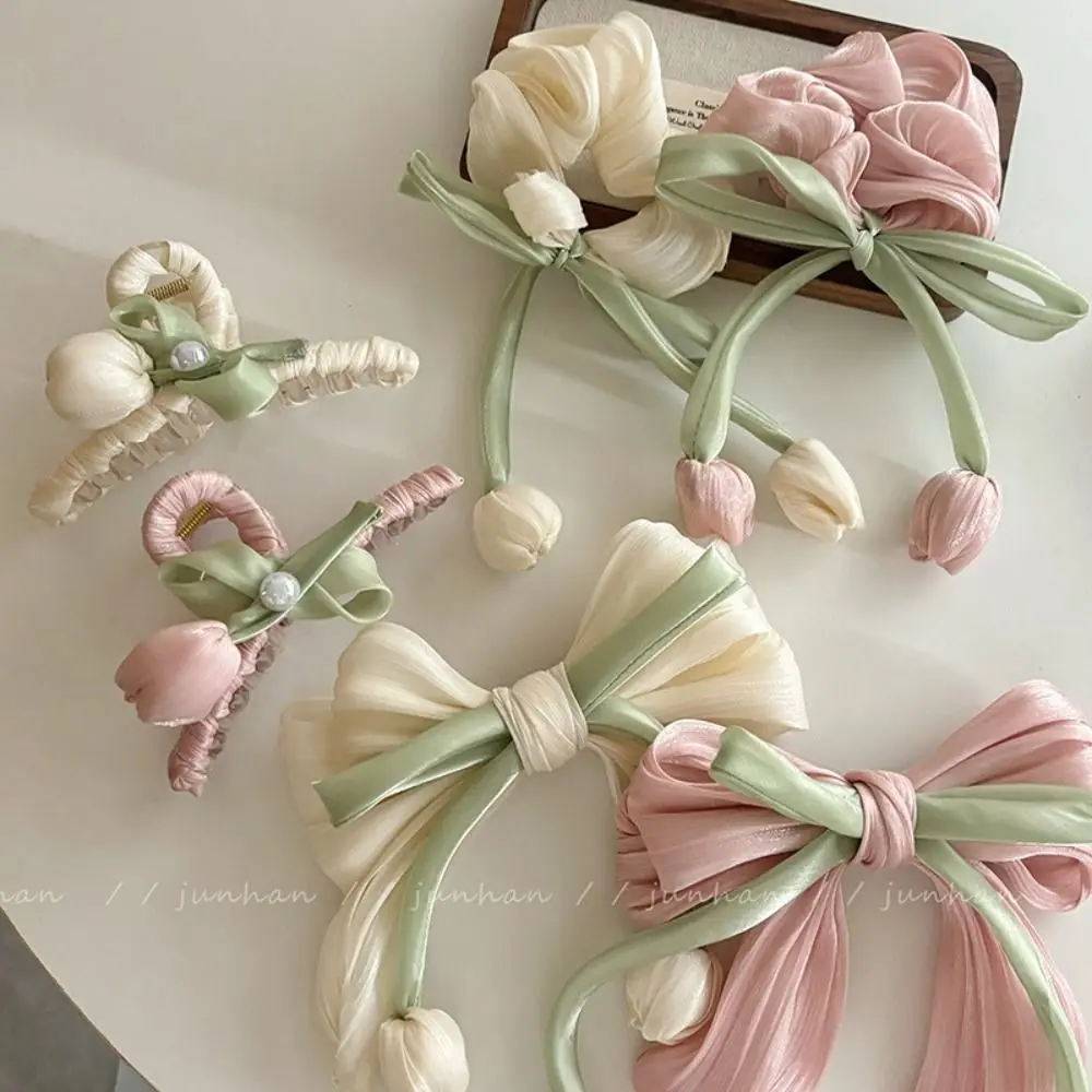 Trendy Korean Style Tulip Ribbon Hair Ring Cloth Hair Rope Bowknot Hair Clip Hair Tie Ponytail Holder Flower Hair Claw Daily
Trendy Korean Style Tulip Ribbon Hair Ring Cloth Hair Rope Bowknot Hair Clip Hair Tie Ponytail Holder Flower Hair Claw Daily