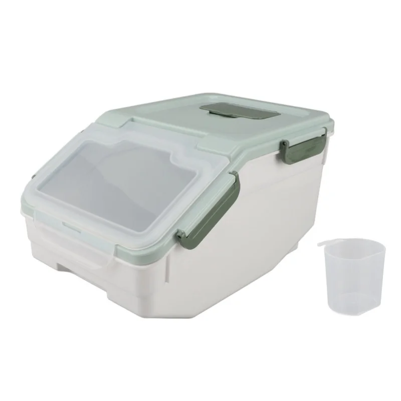 Airtight Rice Container Thickened Rice Storage Bin With Easy Open Lid For Kitchen Grain Flour Snacks Mint Green 5kg / 11lb
Airtight Rice Container Thickened Rice Storage Bin With Easy Open Lid For Kitchen Grain Flour Snacks Mint Green 5kg / 11lb