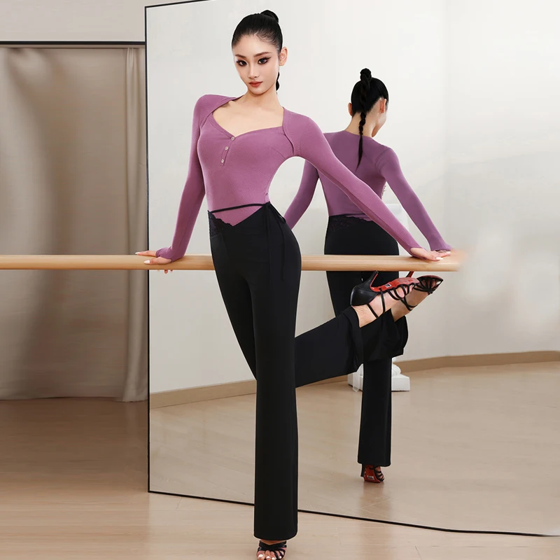 Женская одежда для соревнований по бальным танцам, фиолетовый топ для латинских танцев, современные танцевальные брюки для взрослых, костюм для латинских танцев SL14386
Женская одежда для соревнований по бальным танцам, фиолетовый топ для латинских танцев, современные танцевальные брюки для взрослых, костюм для латинских танцев SL14386