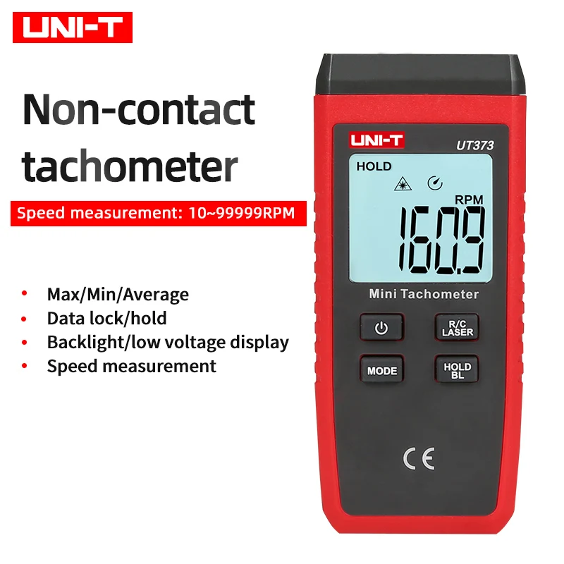 UNI-T UT373 Digital Laser Tachometer Non-Contact Tachometer RPM Range 10-99999RPM Tachometer Odometer Speed Tester with Backligh 
UNI-T UT373 Digital Laser Tachometer Non-Contact Tachometer RPM Range 10-99999RPM Tachometer Odometer Speed Tester with Backligh
