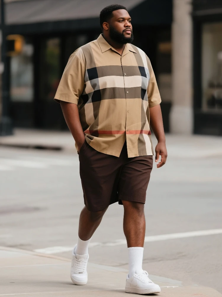 S-9XL Big and Tall Men Classic Plaid & Color Block Shirt Shorts Set Multi-Color Casual 2-Piece Outfit
S-9XL Big and Tall Men Classic Plaid & Color Block Shirt Shorts Set Multi-Color Casual 2-Piece Outfit