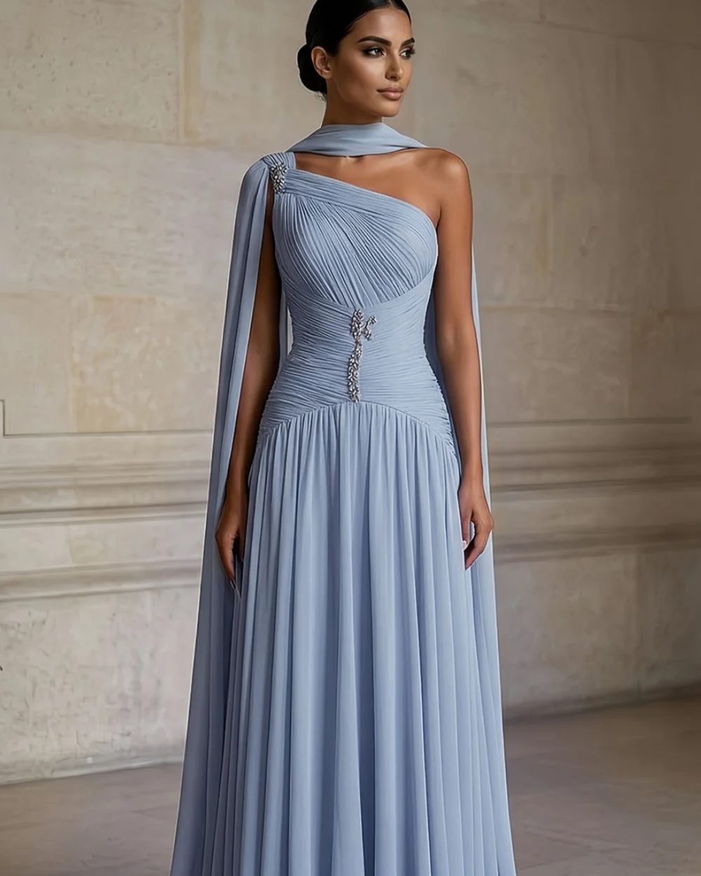 Customized Modern Style Women Chiffon Rhinestone Ruched A-Line Evening Dresses Simple Off-the-shoulder Sleeveless Prom Dresses
Customized Modern Style Women Chiffon Rhinestone Ruched A-Line Evening Dresses Simple Off-the-shoulder Sleeveless Prom Dresses