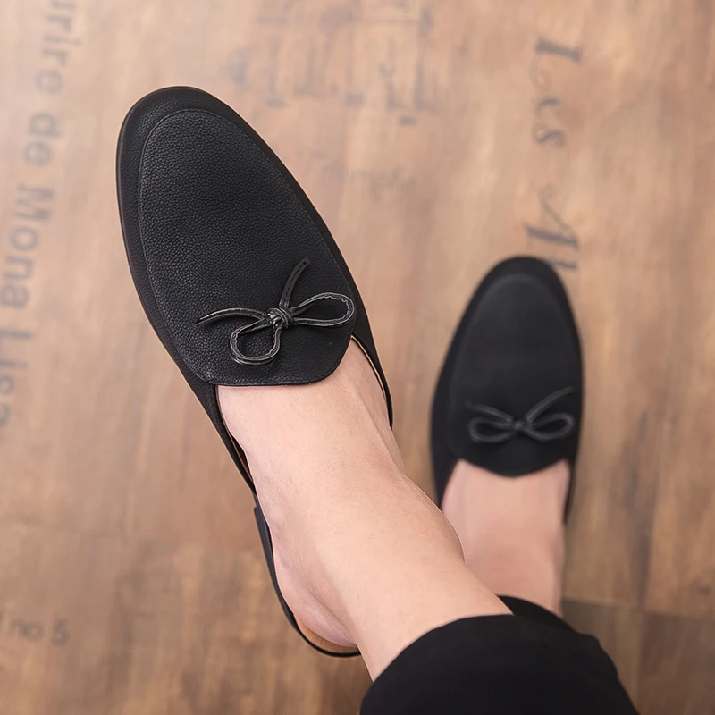 Men Fashion Half Slippers Black One Step Casual Comfortable Outdoor Slippers Men Business Office Small Leather Shoes Size 38-44
Men Fashion Half Slippers Black One Step Casual Comfortable Outdoor Slippers Men Business Office Small Leather Shoes Size 38-44