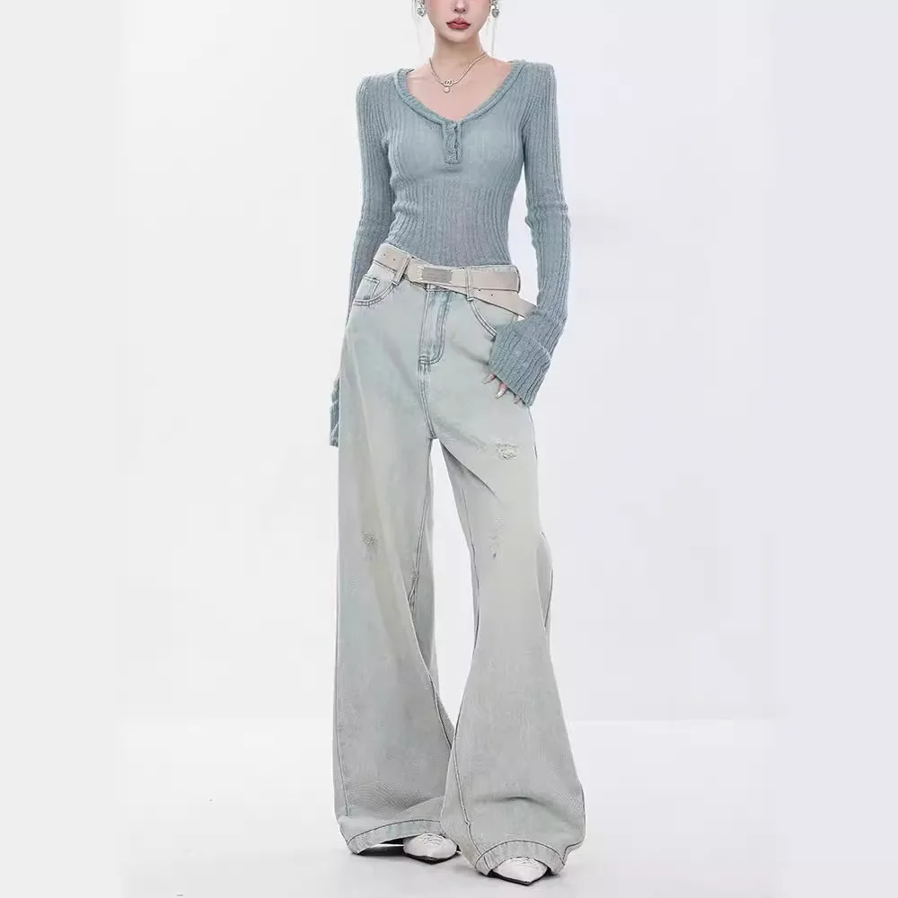 Wide Leg Jeans Women Floor Length Hole Pants High Waist Vintage Denims Trousers 2025 Streetwear Pockets Washed Distressed
Wide Leg Jeans Women Floor Length Hole Pants High Waist Vintage Denims Trousers 2025 Streetwear Pockets Washed Distressed