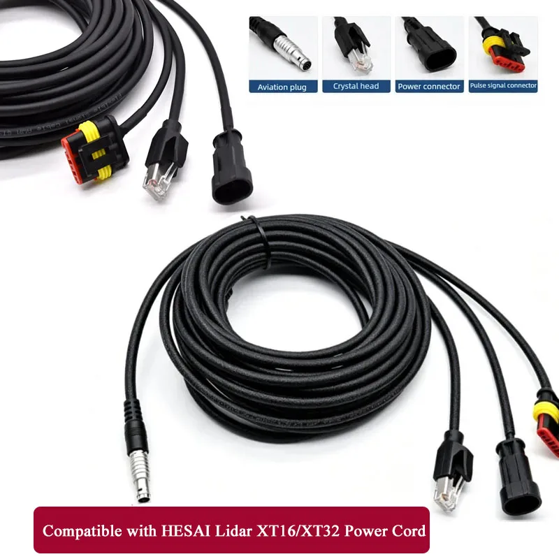 9Pin Male to Female Extension Wire Compatible wi HESAI Lidar XT16/XT32 Power Cord Aviation 9 Core Plug 1 to 3 Network Cable
9Pin Male to Female Extension Wire Compatible wi HESAI Lidar XT16/XT32 Power Cord Aviation 9 Core Plug 1 to 3 Network Cable