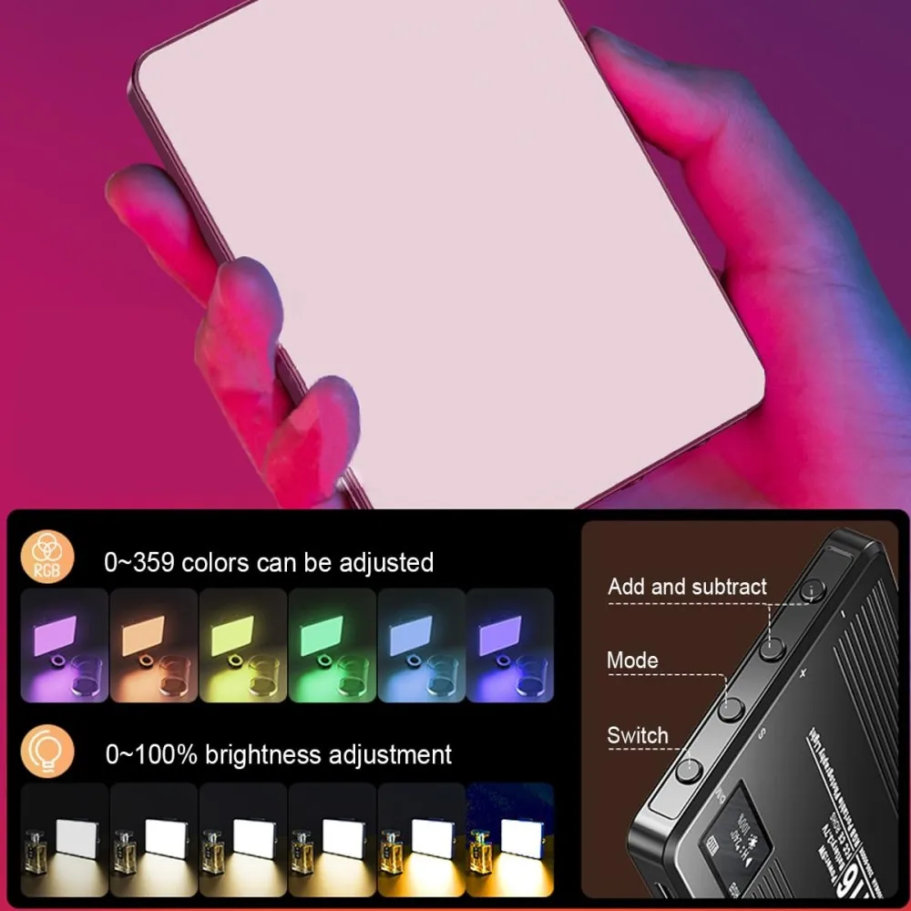 RGB Camera Light Pocket LED Fill Lights for Video Recording Selfie Light Full Color 3000-9900K with Clip 1500mAh Rechargeable
RGB Camera Light Pocket LED Fill Lights for Video Recording Selfie Light Full Color 3000-9900K with Clip 1500mAh Rechargeable