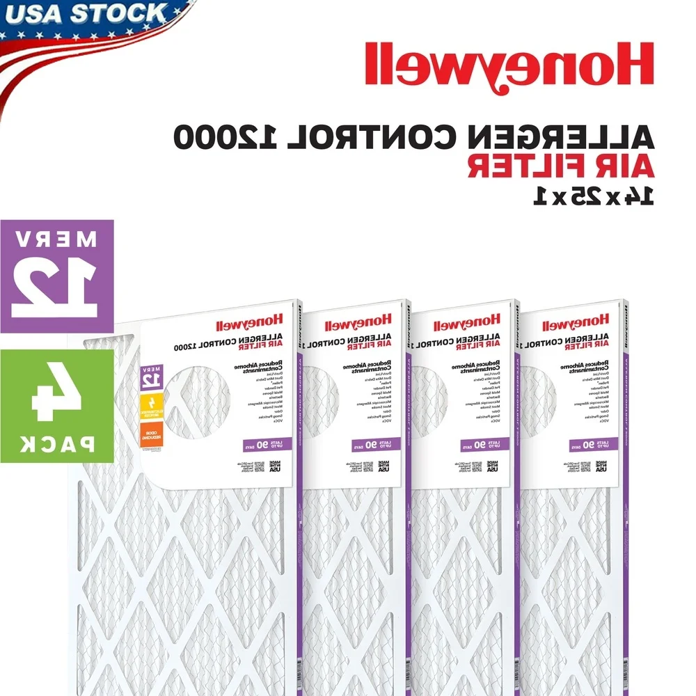 MERV 12 Pleated Air Filter 14x25x1 Odor Reducing HVAC Furnace Filter 4 Pack Allergen Control Dust Pollen Pet Dander
MERV 12 Pleated Air Filter 14x25x1 Odor Reducing HVAC Furnace Filter 4 Pack Allergen Control Dust Pollen Pet Dander