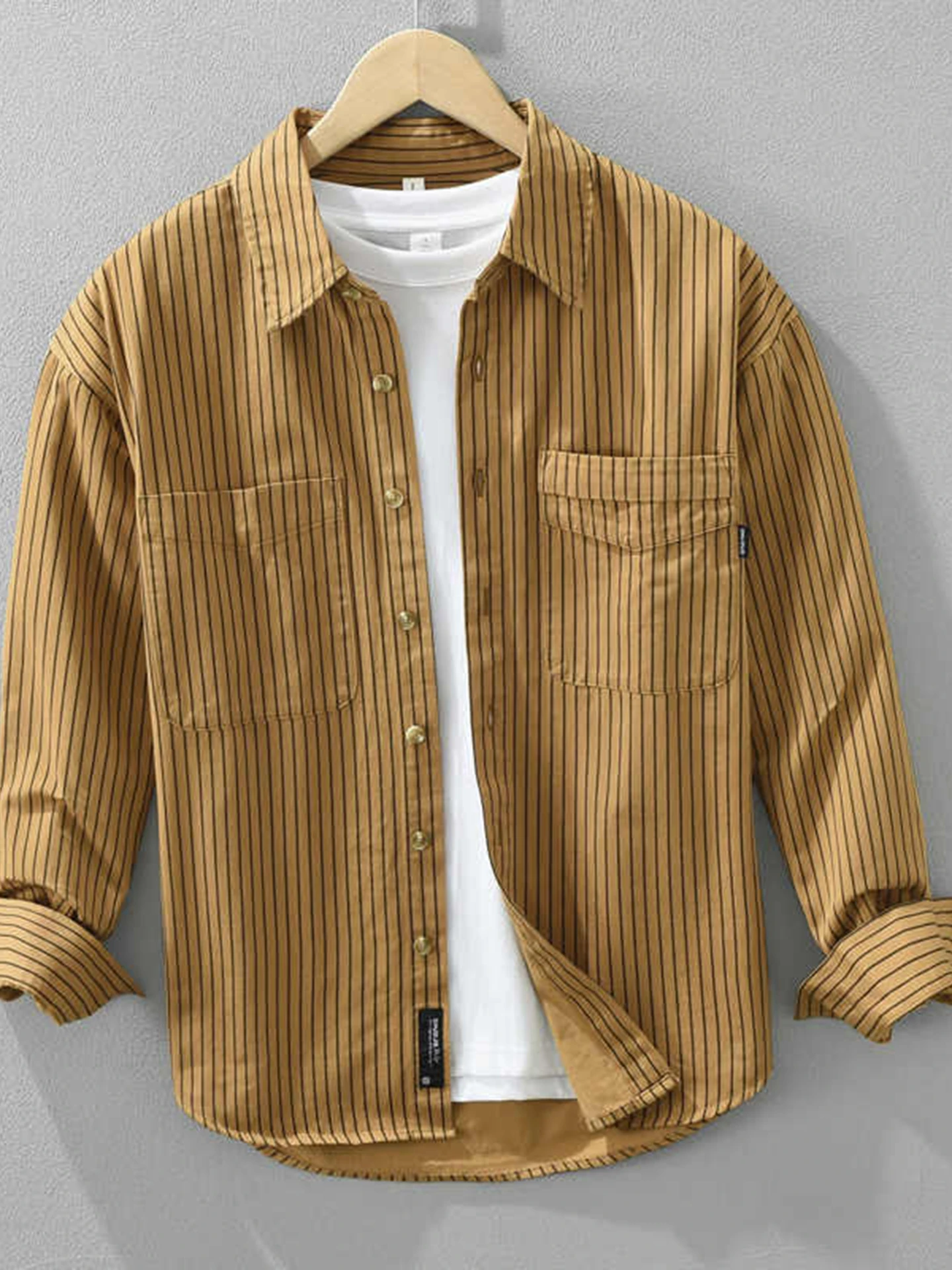 Retro Striped Loose Fit Long Sve irt Men's Spring Autumn Thin Classic Sle Faionable Brand Casual irt Jaet
Retro Striped Loose Fit Long Sve irt Men's Spring Autumn Thin Classic Sle Faionable Brand Casual irt Jaet