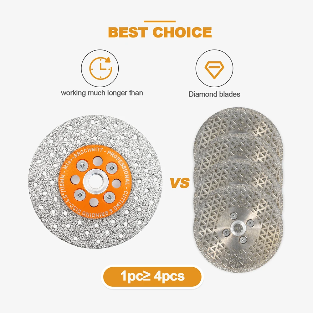 BRSCHNITT Diamond Cutting Disc 115mm Double-sided Cutting Grinding Cutting Disc for Tile Marble Granite Sanding Disc Saw Blade
BRSCHNITT Diamond Cutting Disc 115mm Double-sided Cutting Grinding Cutting Disc for Tile Marble Granite Sanding Disc Saw Blade