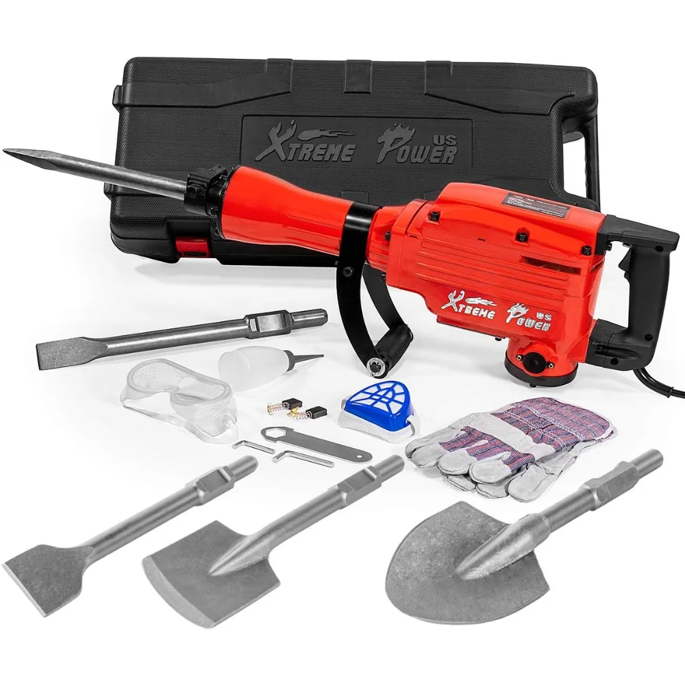Pro-Series Electric Demolition Jack Hammer Concrete Breaker with (5pcs) Chisel Set (2200Watt / Full Set Bits)
Pro-Series Electric Demolition Jack Hammer Concrete Breaker with (5pcs) Chisel Set (2200Watt / Full Set Bits)