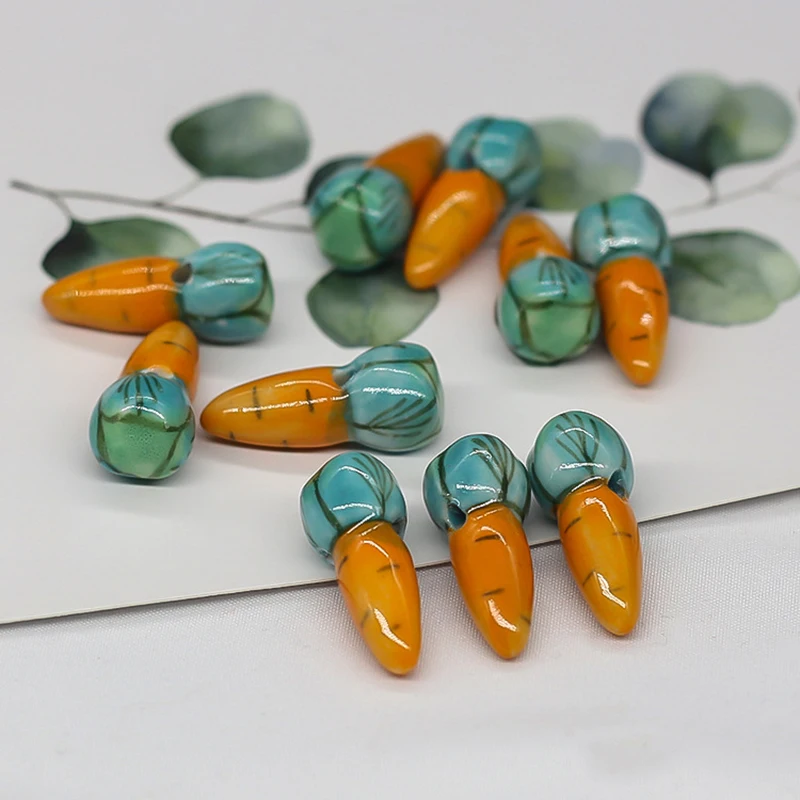 50 шт./лот, аксессуары для ювелирных изделий, керамические бусины с морковью для подвесок, ожерелья, браслета
50 шт./лот, аксессуары для ювелирных изделий, керамические бусины с морковью для подвесок, ожерелья, браслета