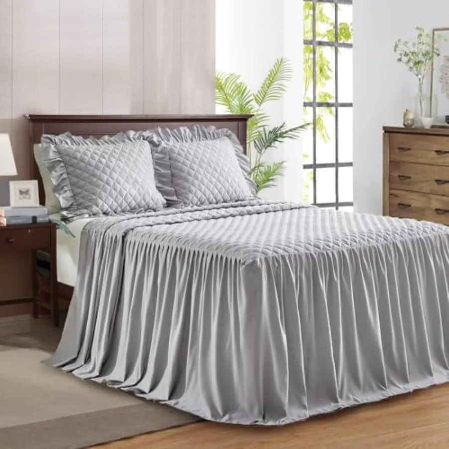 Ruffle Skirt Bedspread Set - 30" Long Drop - Vintage Chic Ruffled Summer Coverlet Bed Spreads Quilt Boho Bedding Farmhouse Styl
Ruffle Skirt Bedspread Set - 30" Long Drop - Vintage Chic Ruffled Summer Coverlet Bed Spreads Quilt Boho Bedding Farmhouse Styl