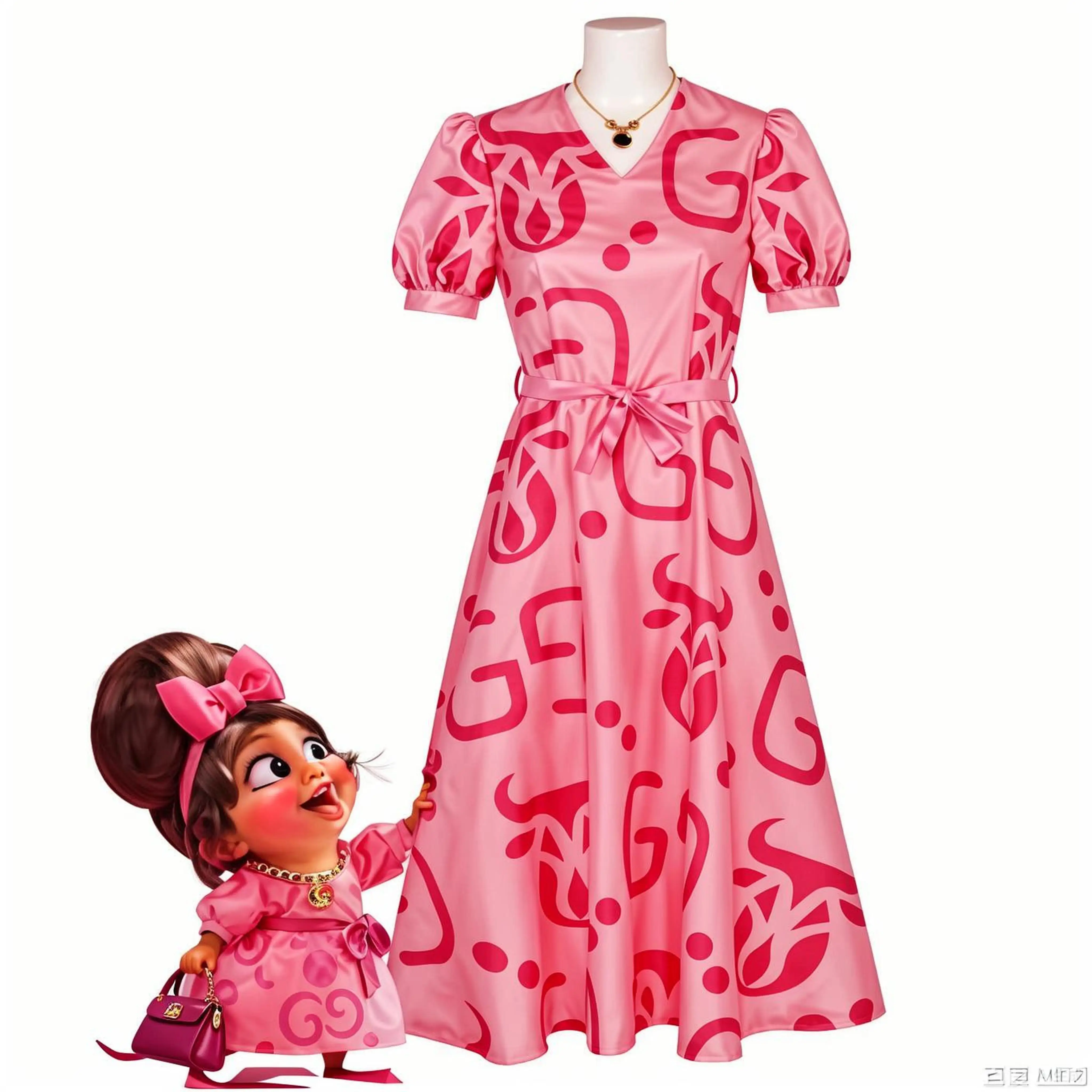 Movie Fox Rabbit Pink Cute Pattern Dress Women Girls Kawaii Sweet Lolita Costume Halloween Carnival Party Clothing
Movie Fox Rabbit Pink Cute Pattern Dress Women Girls Kawaii Sweet Lolita Costume Halloween Carnival Party Clothing