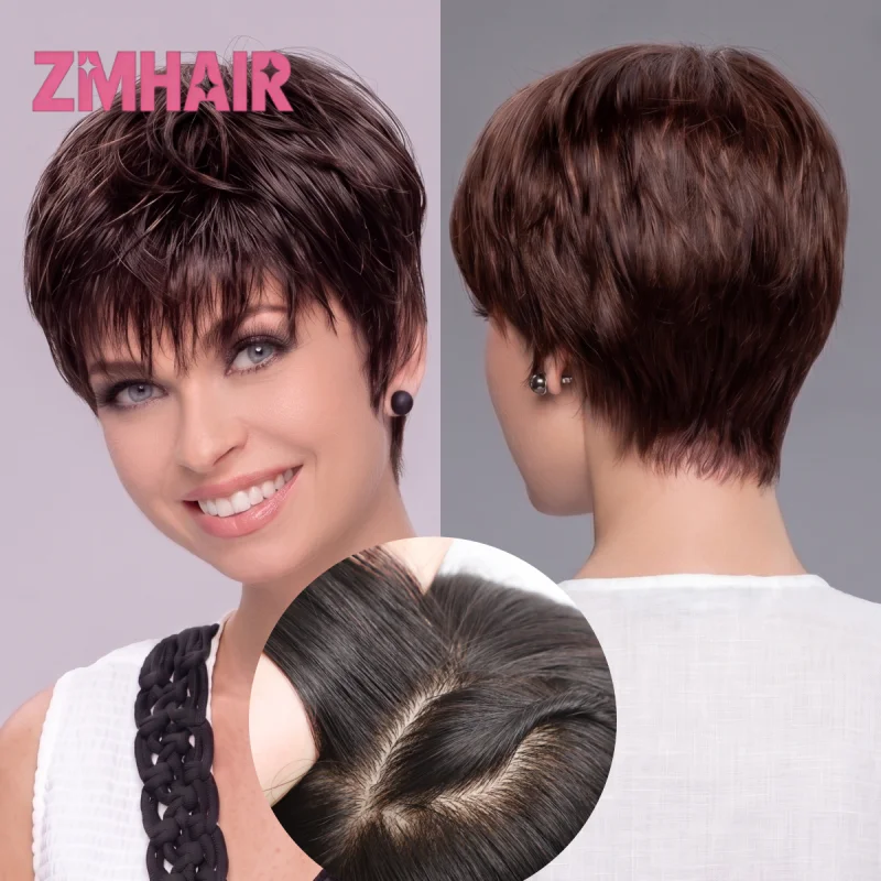 6x6 Silk Base Pixie Cut Wig Human Hair PU Front Short Wigs for Women Double Drawn 180% Density Glueless Pre Plucked Natural Hair
6x6 Silk Base Pixie Cut Wig Human Hair PU Front Short Wigs for Women Double Drawn 180% Density Glueless Pre Plucked Natural Hair