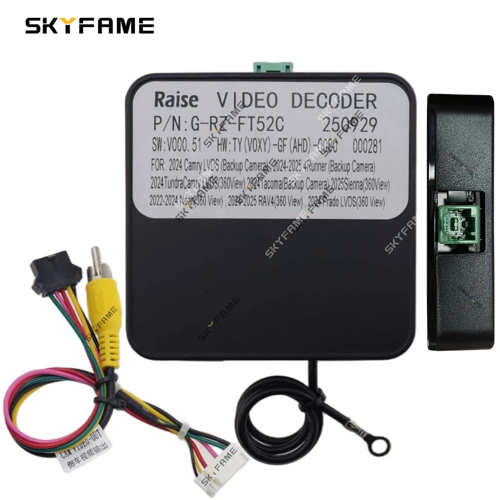 SKYFAME Car LVDS To CVBS AHD Adapter Decoder Video Box For Toyota Camry Prado RAV4 Tundra Sienna Tacoma Hilux 4Runner
SKYFAME Car LVDS To CVBS AHD Adapter Decoder Video Box For Toyota Camry Prado RAV4 Tundra Sienna Tacoma Hilux 4Runner