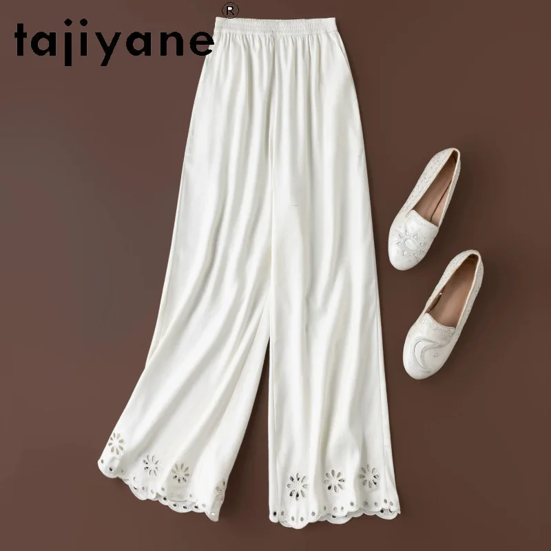 TAJIYANE 100% Mulberry Silk Pants for Woman Embroidery Cutwork Hem Baggy Pants Summer Straight Trousers Women Clothes 2026 штаны
TAJIYANE 100% Mulberry Silk Pants for Woman Embroidery Cutwork Hem Baggy Pants Summer Straight Trousers Women Clothes 2026 штаны