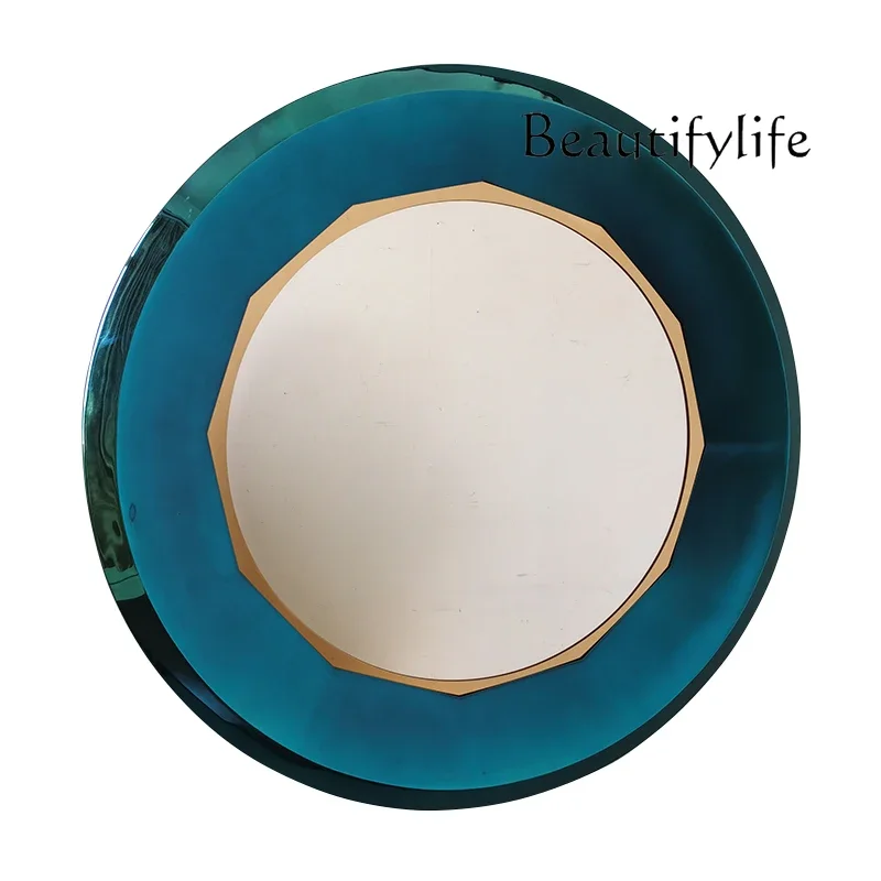 Modern simple round blue bathroom mirror toilet washbasin mirror fashionable light luxury bathroom mirror
Modern simple round blue bathroom mirror toilet washbasin mirror fashionable light luxury bathroom mirror