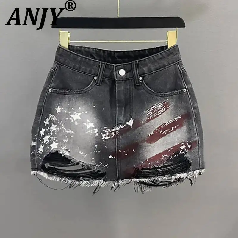 ANJY Spring Summer New Women Design Stylish Ripped Graffiti A-Line Denim Skirt Vintage Trendy Washed Bodycon Mini Skirts A24842
ANJY Spring Summer New Women Design Stylish Ripped Graffiti A-Line Denim Skirt Vintage Trendy Washed Bodycon Mini Skirts A24842
