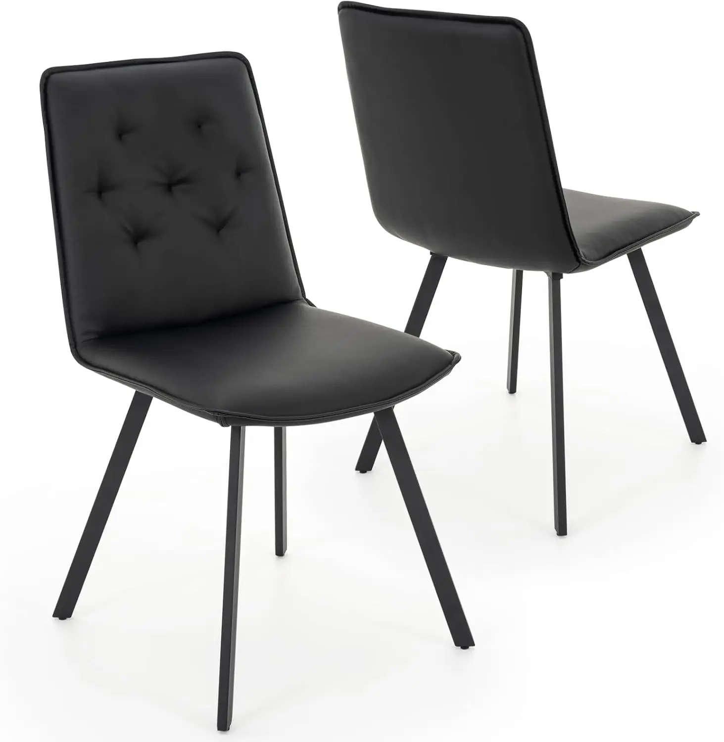 Dining Chairs Set Of 2, Faux Leather Tufted Kitchen Chairs, Modern Arml Dining Room Upholstered Side Chairs With Metal Legs
Dining Chairs Set Of 2, Faux Leather Tufted Kitchen Chairs, Modern Arml Dining Room Upholstered Side Chairs With Metal Legs
