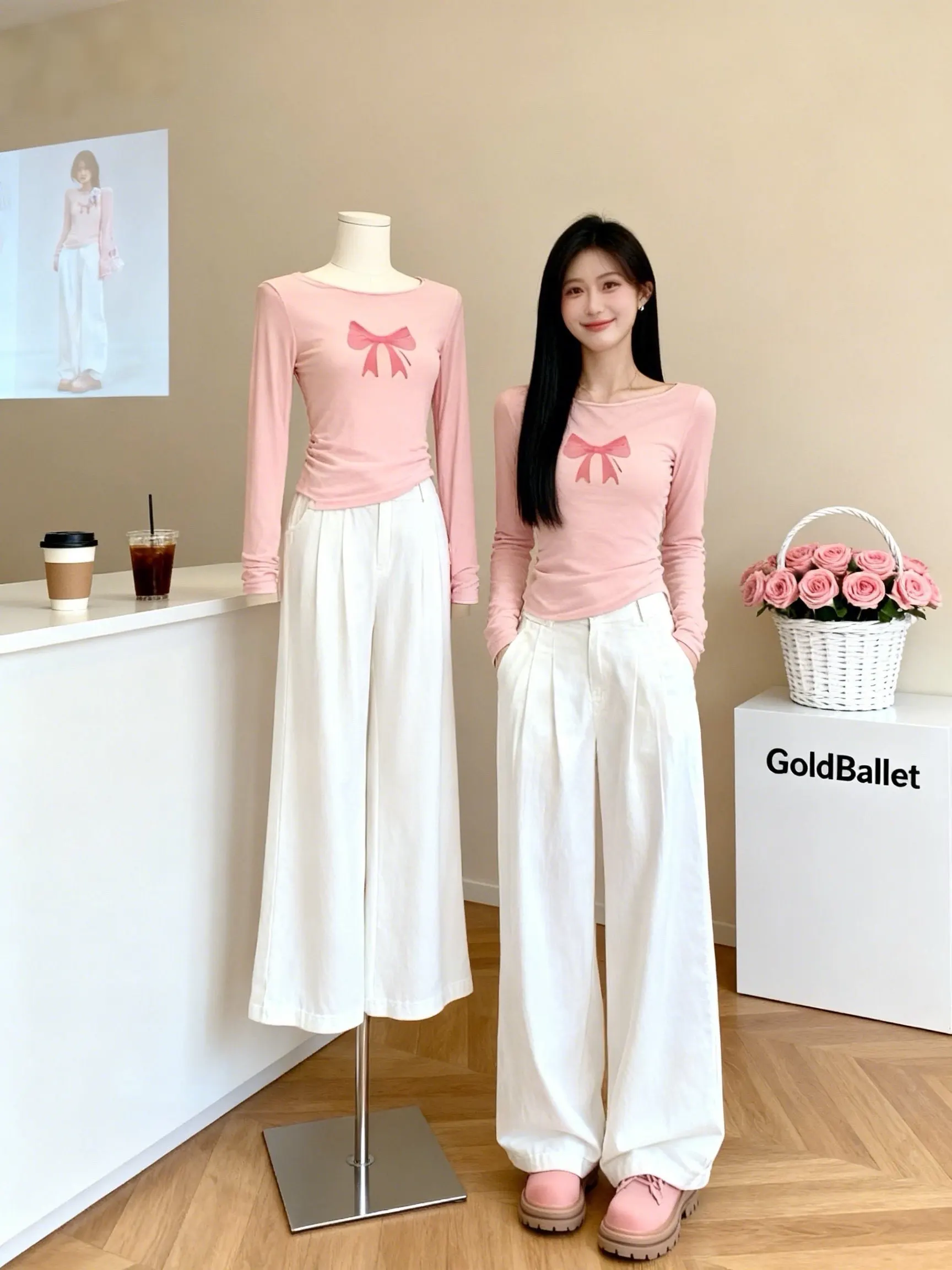 Ele корейский женский осенний комплект Faion, широкие брюки с высокой талией, длинная футболка све, костюм из двух предметов с узлом
Ele корейский женский осенний комплект Faion, широкие брюки с высокой талией, длинная футболка све, костюм из двух предметов с узлом