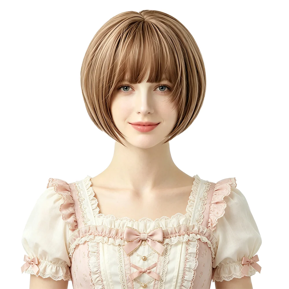 Ash Brown Layered Bob Wig Air Bangs Heat Resistant Short Wig No Need to Style Full Head Wig For Women Halloween Cosplay Party
Ash Brown Layered Bob Wig Air Bangs Heat Resistant Short Wig No Need to Style Full Head Wig For Women Halloween Cosplay Party
