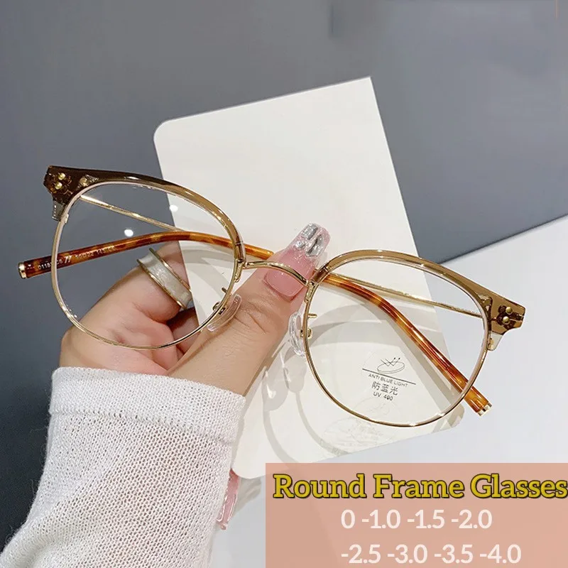 Men Women Anti Blue Light Eyeglass Fashion Round Frame Myopia Glasses Unisex Business Computer Near Sight Eyewear with Diopter
Men Women Anti Blue Light Eyeglass Fashion Round Frame Myopia Glasses Unisex Business Computer Near Sight Eyewear with Diopter