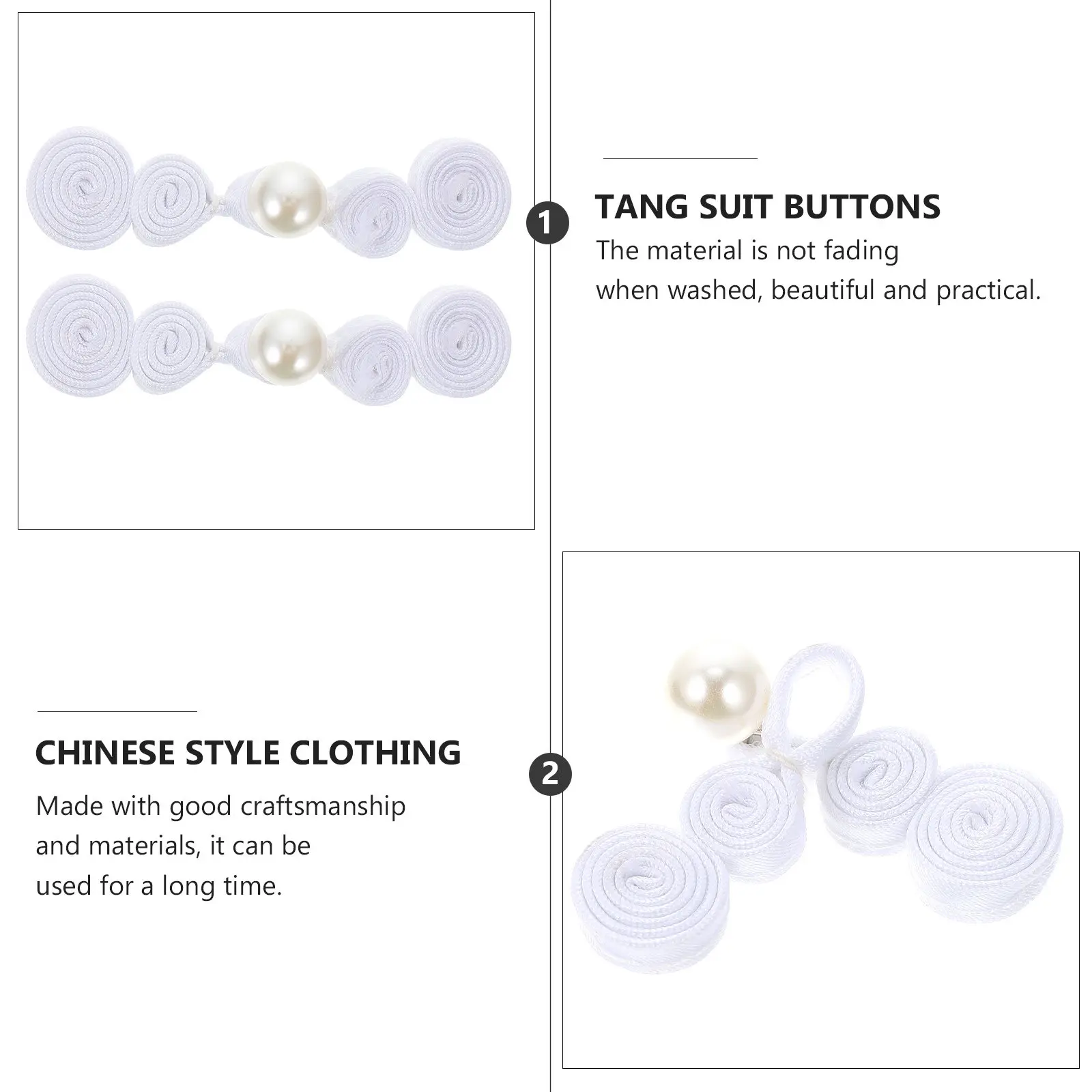 10Pairs Retro Style Chinese Pearl Gourd Buttons Elegant Cheongsam Closure Sewing Fastener Han Suit DIY Clothing Accessories
10Pairs Retro Style Chinese Pearl Gourd Buttons Elegant Cheongsam Closure Sewing Fastener Han Suit DIY Clothing Accessories