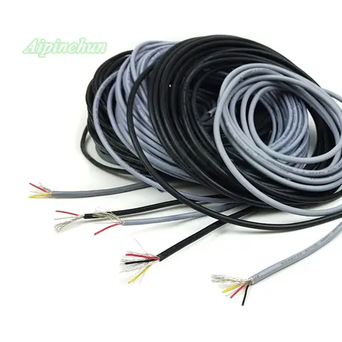 Aipinchun-Cable blindado de 5 núcleos para amplificador, Cable de señal de línea de Audio de 2547 AWG, 2,1 canales, 16,4 pies, 2, 3, 4, 5 núcleos