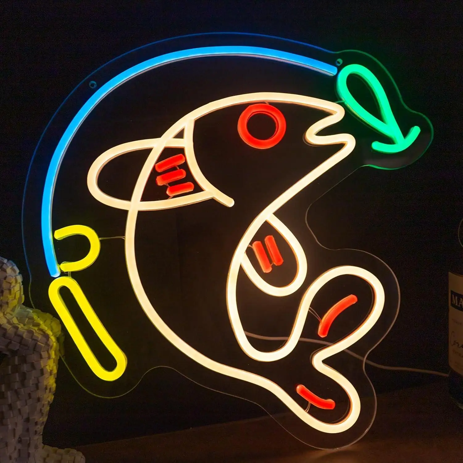 Fishing Neon Sign Hook USB Dimmable LED Light for Fishing Store Man Cave Living Room Themed Wall Art Decor Gifts for Man Boys
Fishing Neon Sign Hook USB Dimmable LED Light for Fishing Store Man Cave Living Room Themed Wall Art Decor Gifts for Man Boys