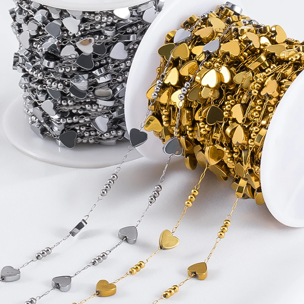 1M Bulk Stainless Steel Heart Link Chain 6x6.3mm Gold/Silver Color DIY Jewelry Making Supplies Wholesale for Necklaces Bracelets
1M Bulk Stainless Steel Heart Link Chain 6x6.3mm Gold/Silver Color DIY Jewelry Making Supplies Wholesale for Necklaces Bracelets