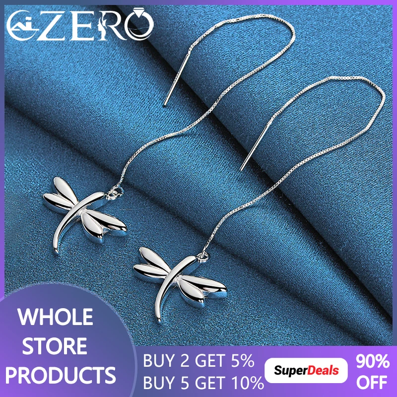 ALIZERO 925 Sterling Silver Dragonfly Long Drop Earrings For Women Fashion Jewelry Wedding Party Popular Accessories
ALIZERO 925 Sterling Silver Dragonfly Long Drop Earrings For Women Fashion Jewelry Wedding Party Popular Accessories