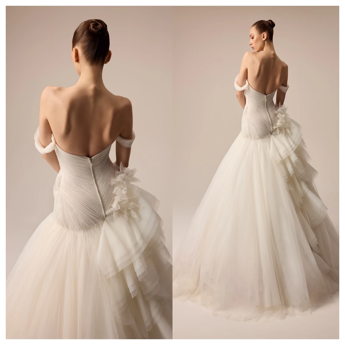 Customized Exquisite Ivory Tulle Evening Dress Off the Shoulder Sleeveless Bridal Gowns Bespoke Occasion Gowns High Quality
Customized Exquisite Ivory Tulle Evening Dress Off the Shoulder Sleeveless Bridal Gowns Bespoke Occasion Gowns High Quality