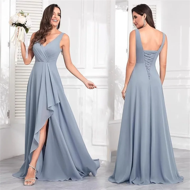 A Line Chiffon Pleat Slit Elegant Off Shoulder Bridesmaid Dresses Wedding Party Evening Formal Prom Floor Length Lace Up
A Line Chiffon Pleat Slit Elegant Off Shoulder Bridesmaid Dresses Wedding Party Evening Formal Prom Floor Length Lace Up