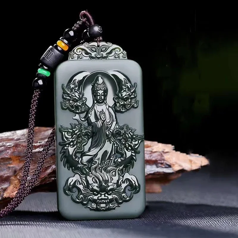 100% Natural Hetian Cyan Jade Kowloon Guanyin Necklace Pendant Fashion Personalized Men and Women Couples Amulet Gift
100% Natural Hetian Cyan Jade Kowloon Guanyin Necklace Pendant Fashion Personalized Men and Women Couples Amulet Gift