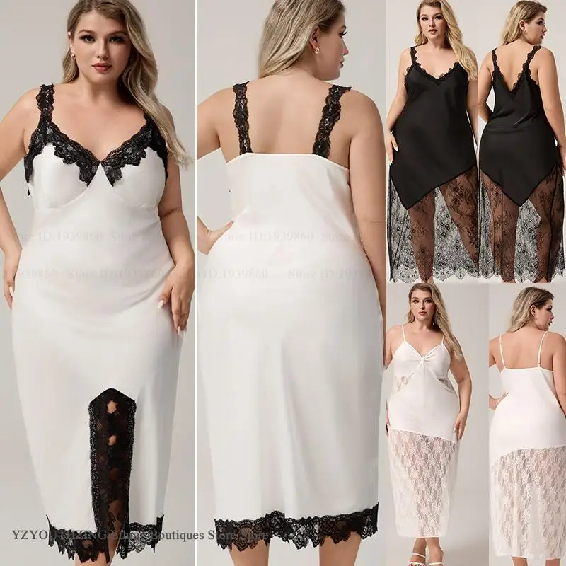 Большие размеры 3XL, 4XL, 5XL, женская длинная ночная рубашка, сорочка, одежда для сна, сексуальная ночная рубашка с кружевной отделкой на подтяжках, нижнее белье, летняя атласная домашняя одежда
Большие размеры 3XL, 4XL, 5XL, женская длинная ночная рубашка, сорочка, одежда для сна, сексуальная ночная рубашка с кружевной отделкой на подтяжках, нижнее белье, летняя атласная домашняя одежда