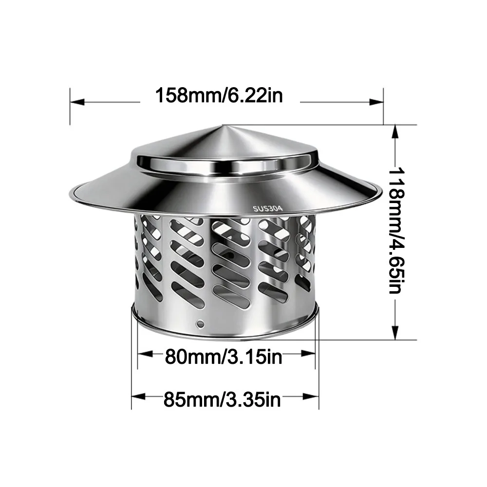 Simple Installation 80/110/160/200mm Chimney Cap Stainles Steel Multifunctional Ventilation Exhaust Cover Roof Cover
Simple Installation 80/110/160/200mm Chimney Cap Stainles Steel Multifunctional Ventilation Exhaust Cover Roof Cover