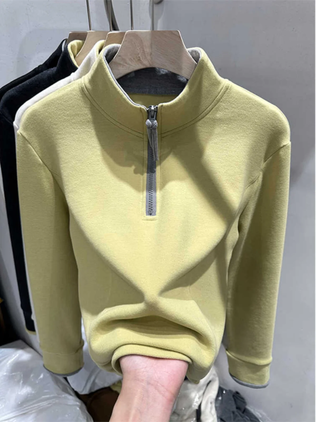 Women's Loose Fit Long Sve T-irt Hoodie Double-sided Fce f Zipper Stand Collar Autumn Winter Design Warm Top
Women's Loose Fit Long Sve T-irt Hoodie Double-sided Fce f Zipper Stand Collar Autumn Winter Design Warm Top