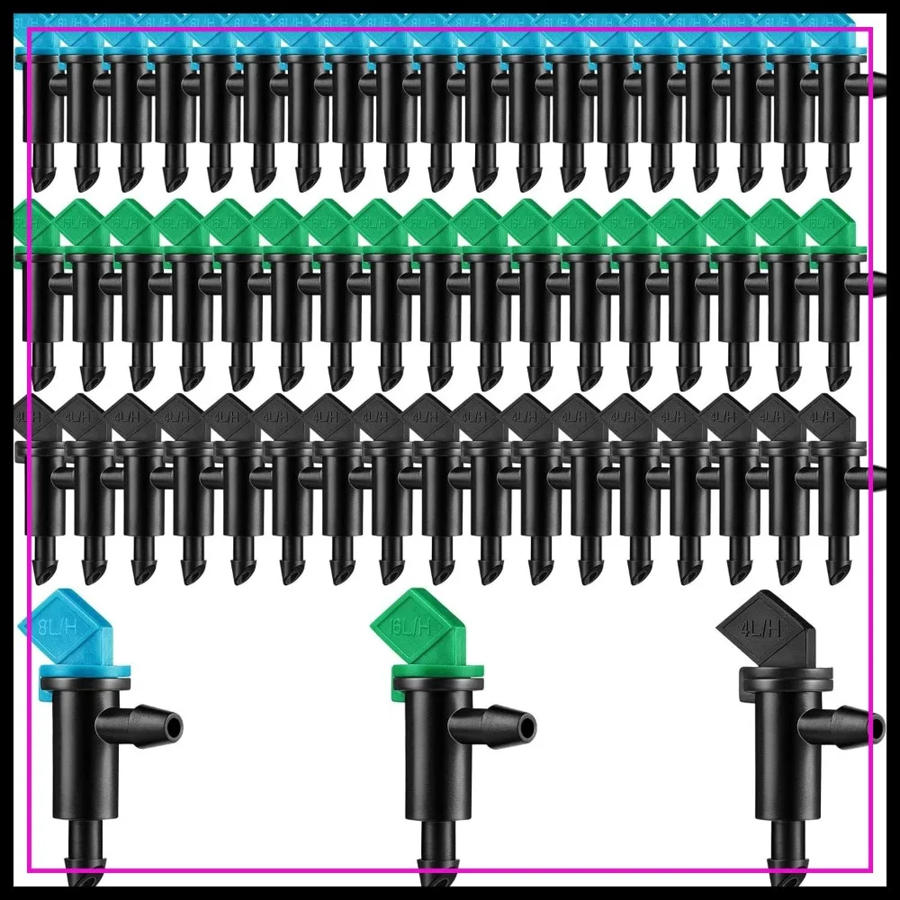 60 Pcs Drip Emitters 1/2/4 GPH for Garden Irrigation, 3 Sizes, Trees & Shrubs
60 Pcs Drip Emitters 1/2/4 GPH for Garden Irrigation, 3 Sizes, Trees & Shrubs