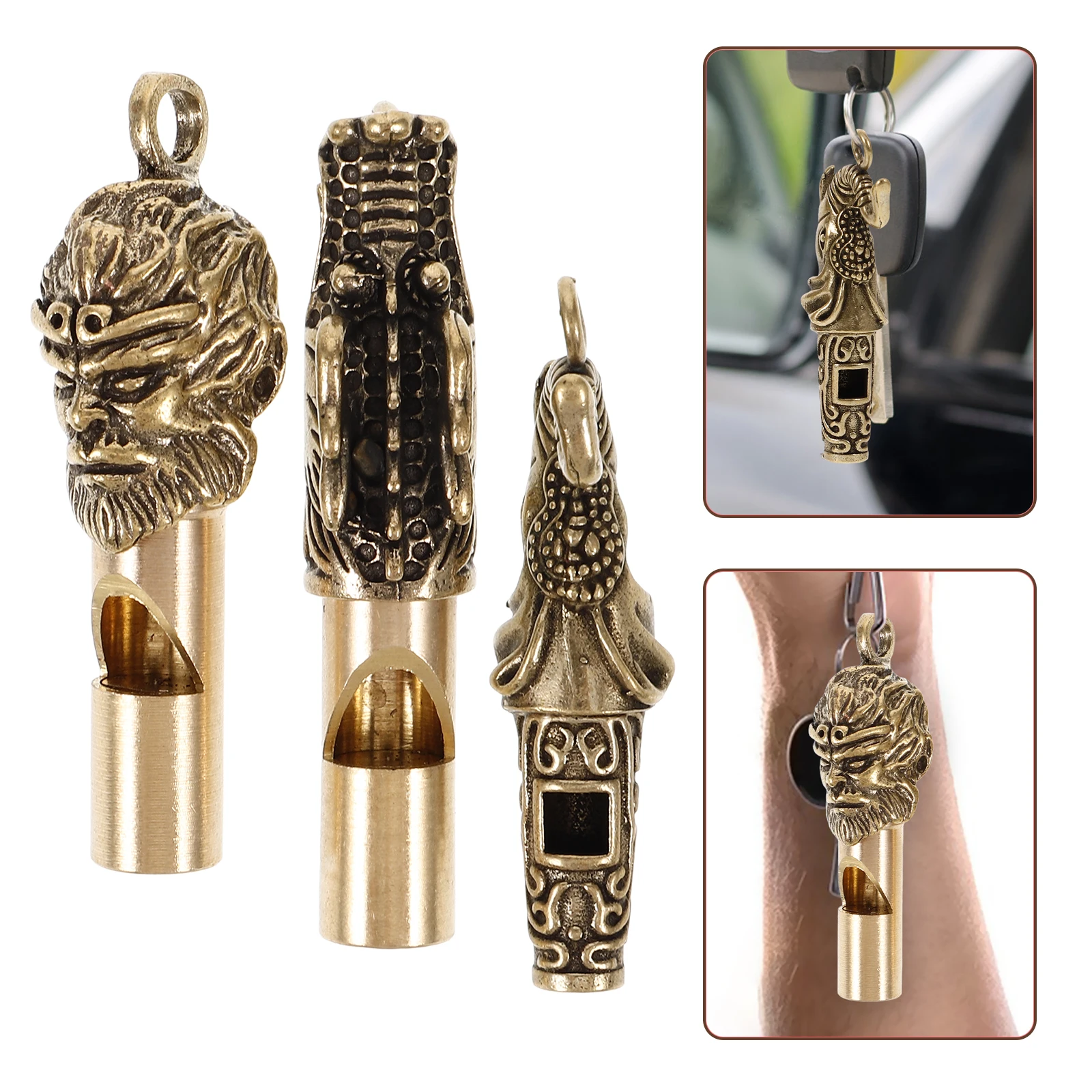 3 Pcs Brass Whistle Keychain Delicate Camping Portable Loud Copper Metal Whistles Decorative Hiking Dog Emergency
3 Pcs Brass Whistle Keychain Delicate Camping Portable Loud Copper Metal Whistles Decorative Hiking Dog Emergency
