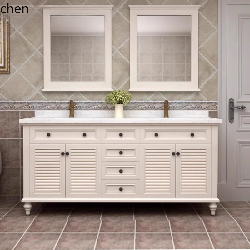 HTT double basin solid wood bathroom cabinet combination floor-to-ceiling light luxury louver door bathroom washbasin cabinet
HTT double basin solid wood bathroom cabinet combination floor-to-ceiling light luxury louver door bathroom washbasin cabinet