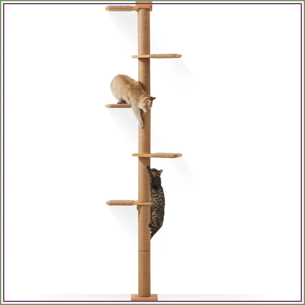 Wall-Mounted Cat Tree for Small & Medium Cats, 5-Tier Tall Climbing Tower with Scratching Post, Indoor Cat Shelves
Wall-Mounted Cat Tree for Small & Medium Cats, 5-Tier Tall Climbing Tower with Scratching Post, Indoor Cat Shelves