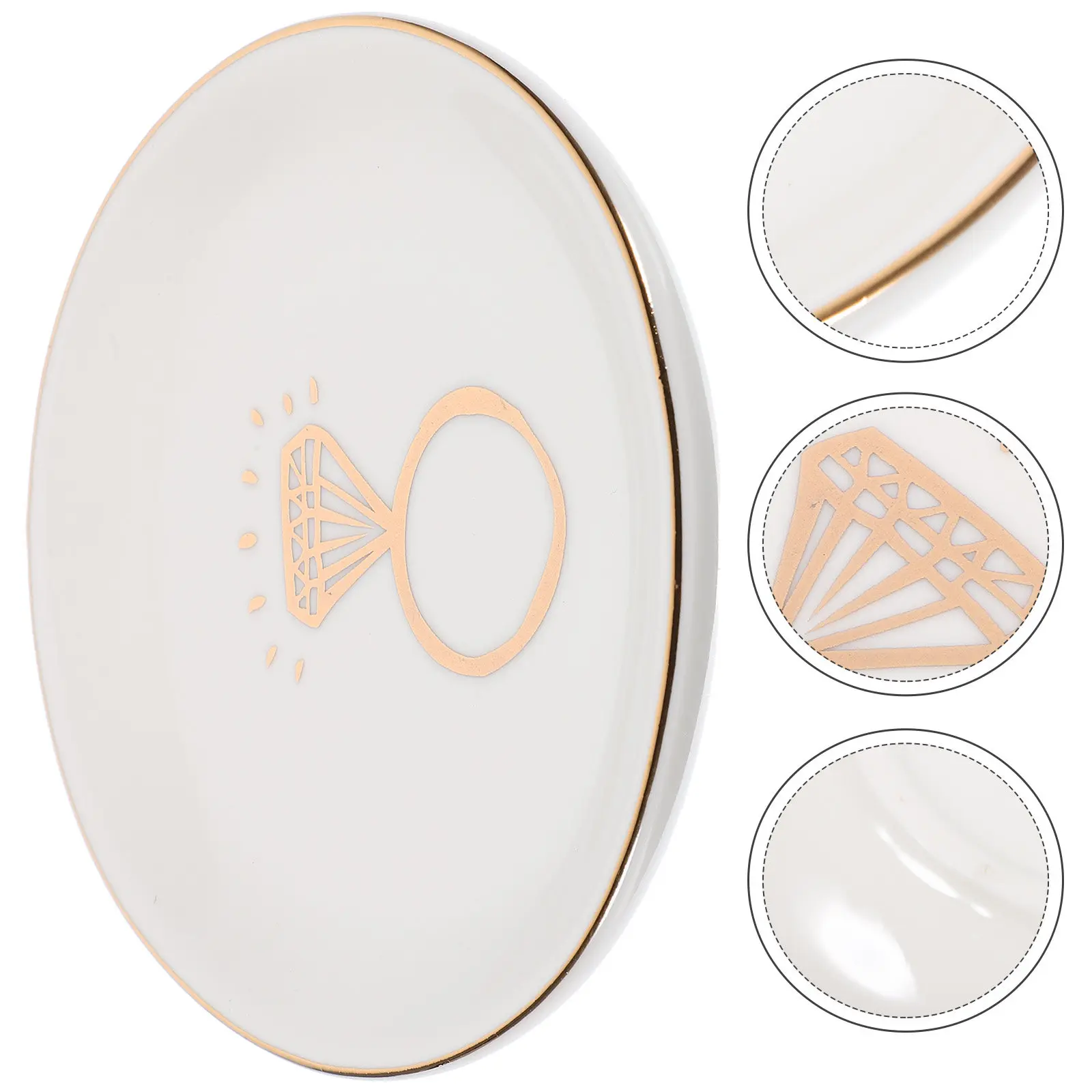 Ceramic Jewelry Dish Round Trinket Tray for Rings Necklaces Earrings Elegant Desktop Display Organizer Home Jewelry Store Decor
Ceramic Jewelry Dish Round Trinket Tray for Rings Necklaces Earrings Elegant Desktop Display Organizer Home Jewelry Store Decor