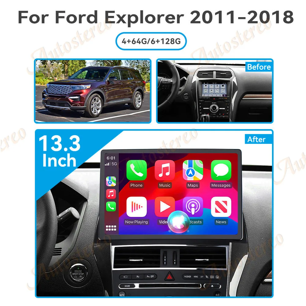13.6 Inch For Ford Explorer 2011-2019 Head Unit Android 14 Wireless CarPlay GPS Car Navigation Stereo Car Radio Multimedia Play
13.6 Inch For Ford Explorer 2011-2019 Head Unit Android 14 Wireless CarPlay GPS Car Navigation Stereo Car Radio Multimedia Play