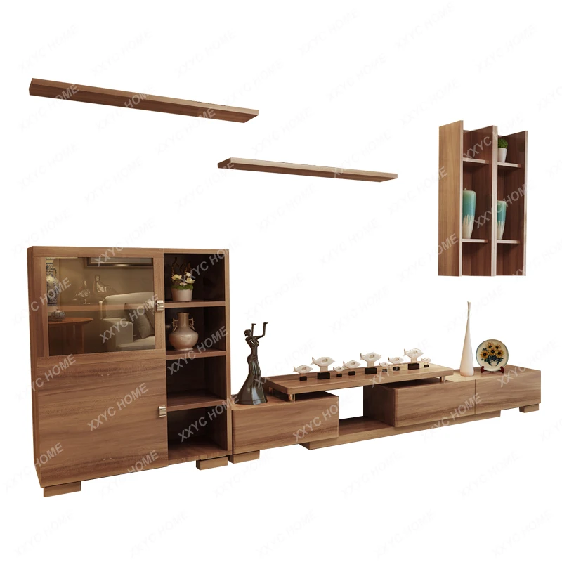 Modern TV Cabinet Unit Coffee Table Set Background Wall Walnut Chinese Film and Television Cabinet Solid Wood
Modern TV Cabinet Unit Coffee Table Set Background Wall Walnut Chinese Film and Television Cabinet Solid Wood