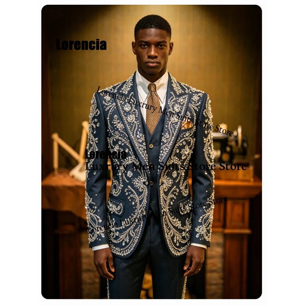 Customized Gem Men suit Exquisite Gorgeous Crystal For Wedding Groom Male Prom Party Fashion Blazer 3 Pieces Set Tuxedos Slim
Customized Gem Men suit Exquisite Gorgeous Crystal For Wedding Groom Male Prom Party Fashion Blazer 3 Pieces Set Tuxedos Slim